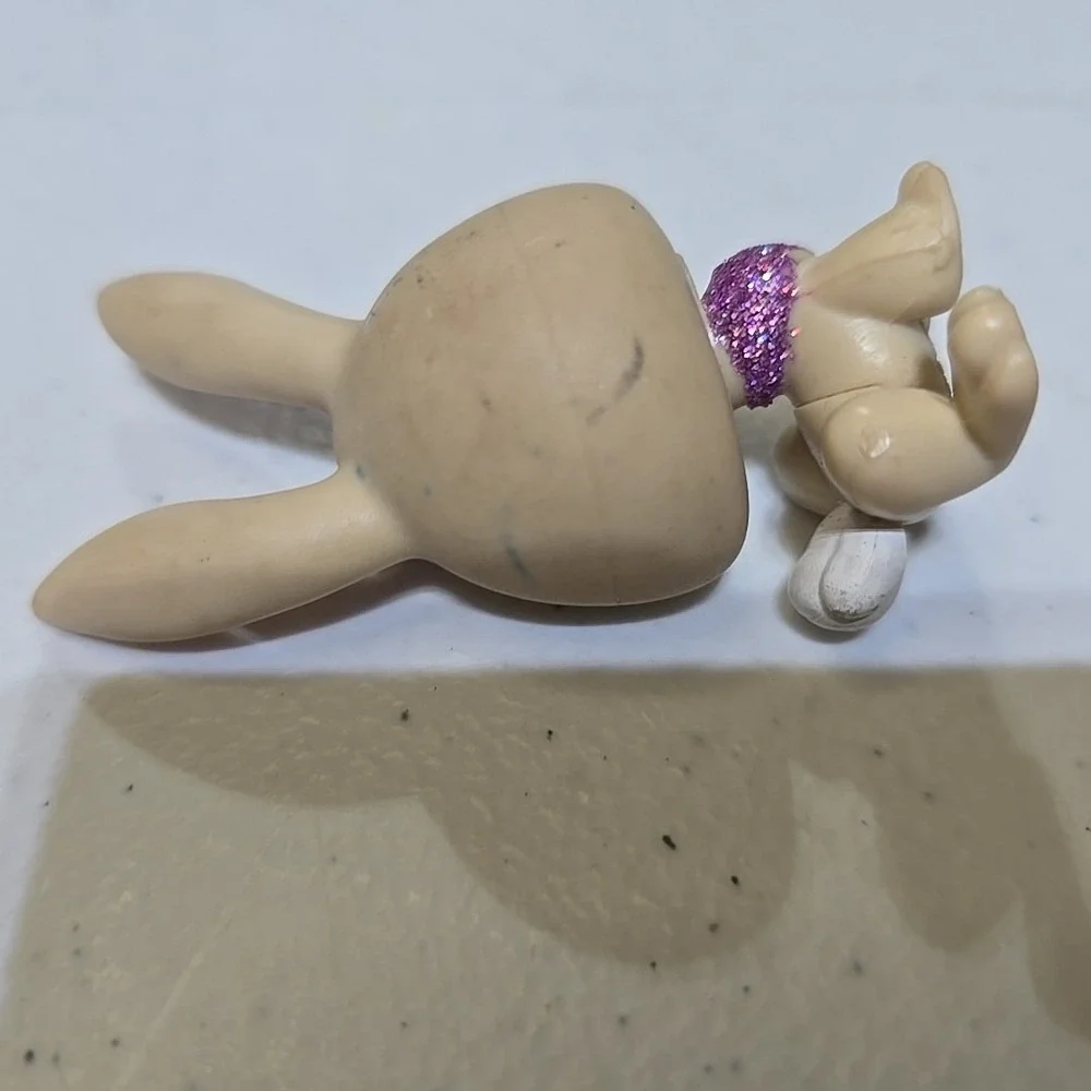 Littlest Pet Shop Authentic # 2208 Cream Magenta Pink Glitter Rabbit‎ Green Eyes